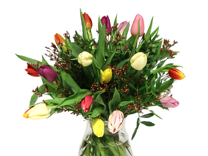 Bont tulpenboeket bloemen